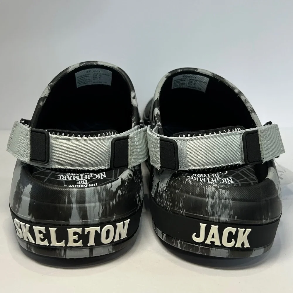 Disney Nightmare Before Christmas Jack Skellington Clogs Gray Black Mens 11 NEW
